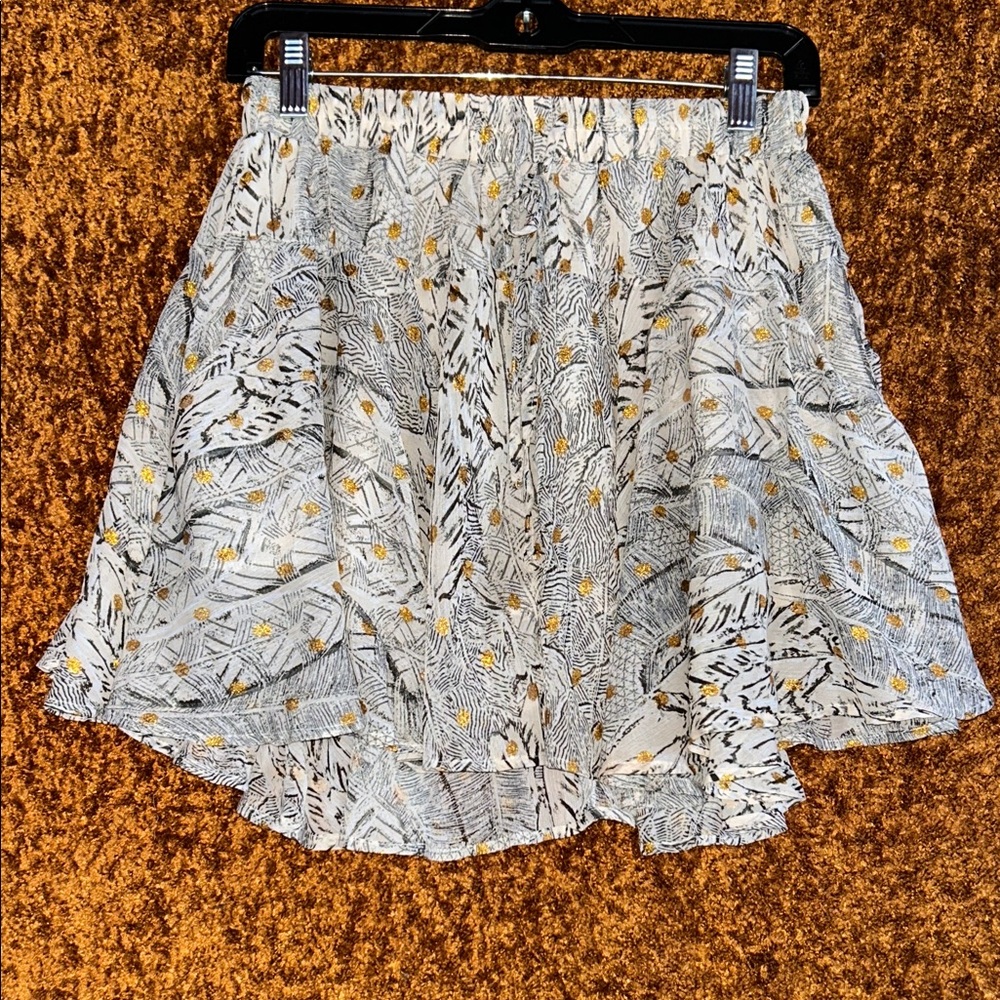 Stylish Women's Skater Skirt in Black, White, and Yellow